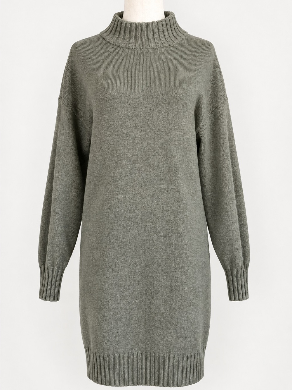 BP. Olive Green Mock Neck Sweater Dress XS Long Sleeve Ribbed Knit Cozy Casual